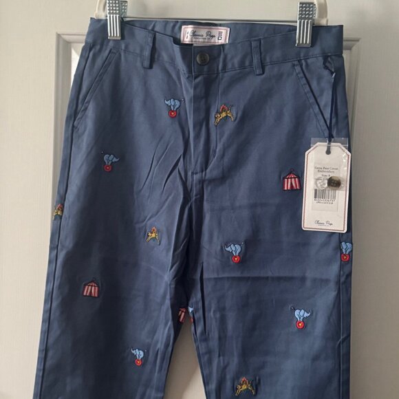New Classic Prep Childrenswear Boys Blue Gavin Pant Circus Embroidery Size 8 - Picture 7 of 14